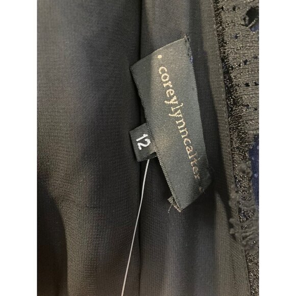 NWT Corey Lynn Calter Anthropologie Split Dots in Blue Black Polka Dot Open Back - Picture 6 of 6